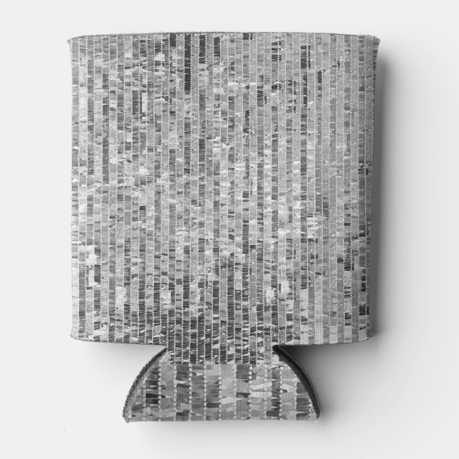Silver sequins, glamourous seamless background. can cooler (Front)