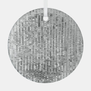 Silver sequins, glamourous seamless background. glass tree decoration