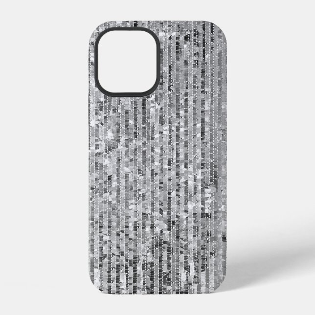 Silver sequins, glamourous seamless background. iPhone case (Back)