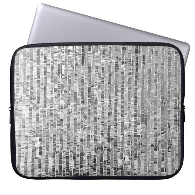 Silver sequins, glamourous seamless background. laptop sleeve (Front)