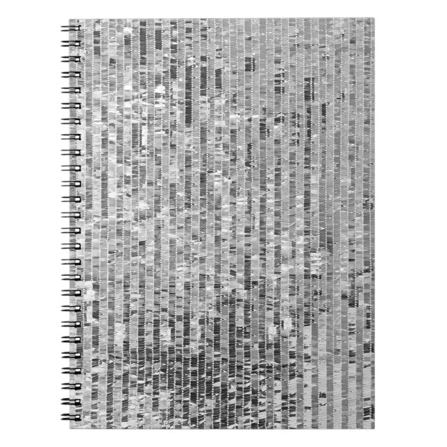 Silver sequins, glamourous seamless background. notebook (Front)