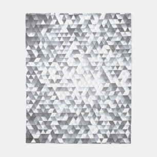 Silver Sequins: Glittering Mosaic Background Fleece Blanket