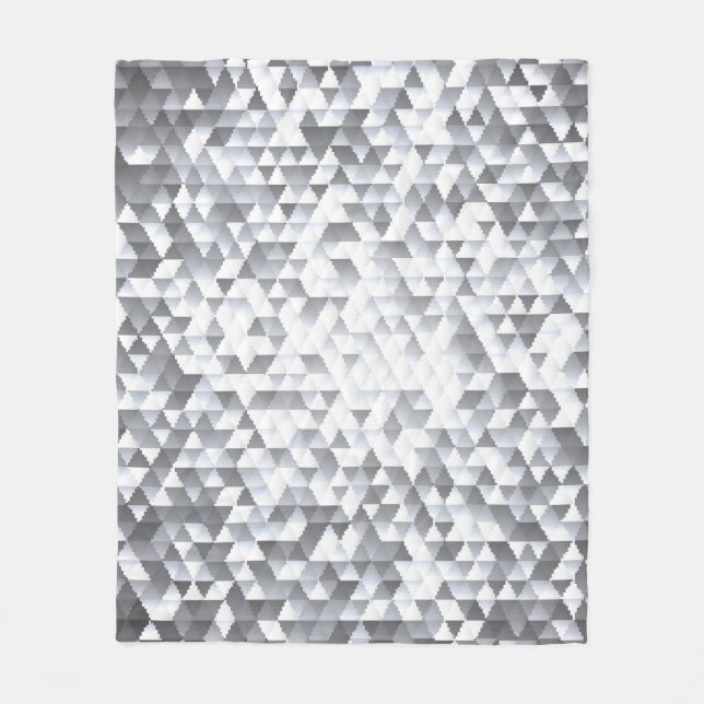 Silver Sequins: Glittering Mosaic Background Fleece Blanket (Front)