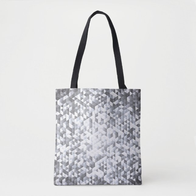 Silver Sequins: Glittering Mosaic Background Tote Bag (Front)