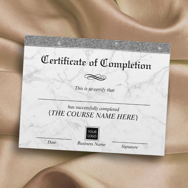 Silver Sequins Marble Certificate Completion Award (Creator Uploaded)