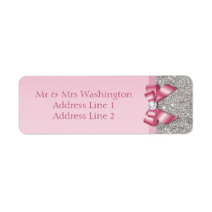Silver Sequins Pink Diamond Bow