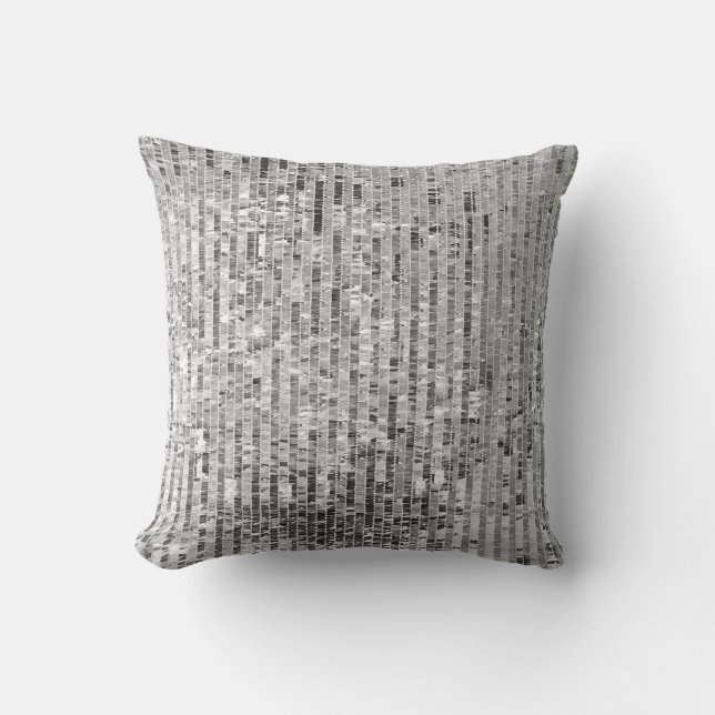 Silver sequins seamless pattern cushion (Front)