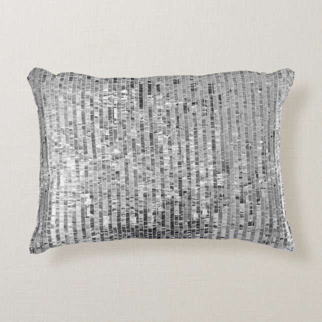 Silver sequins seamless pattern decorative cushion (Front)