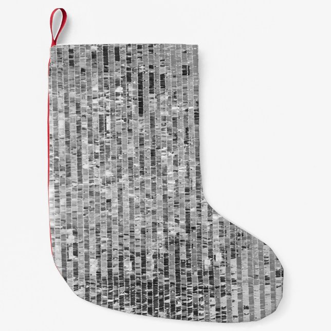 Silver sequins seamless pattern small christmas stocking (Front)
