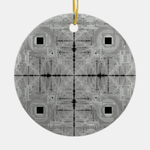 Silver Serenade Ceramic Ornament