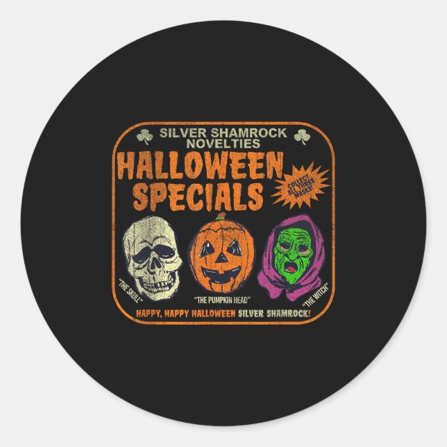 Silver Shamrock Novelties Halloween Specials  Classic Round Sticker (Front)