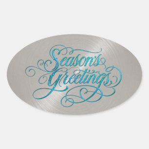 Silver Sheen Season's Greetings Sticker