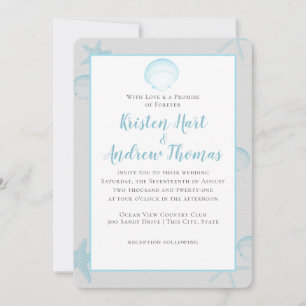 Silver Shells Destination Wedding Invitation