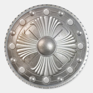 Silver Shield 7 Classic Round Sticker