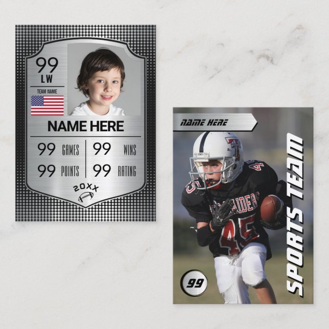 Silver Shield Football Trading Card Player Cards (Front/Back)