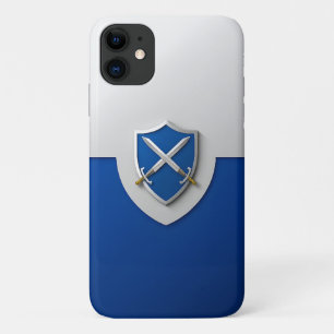 Silver Shield with Crossed Swords iPhone 11 Case