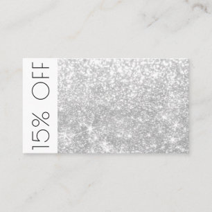 Silver Shimmer and Sparkle Discount 15% Card