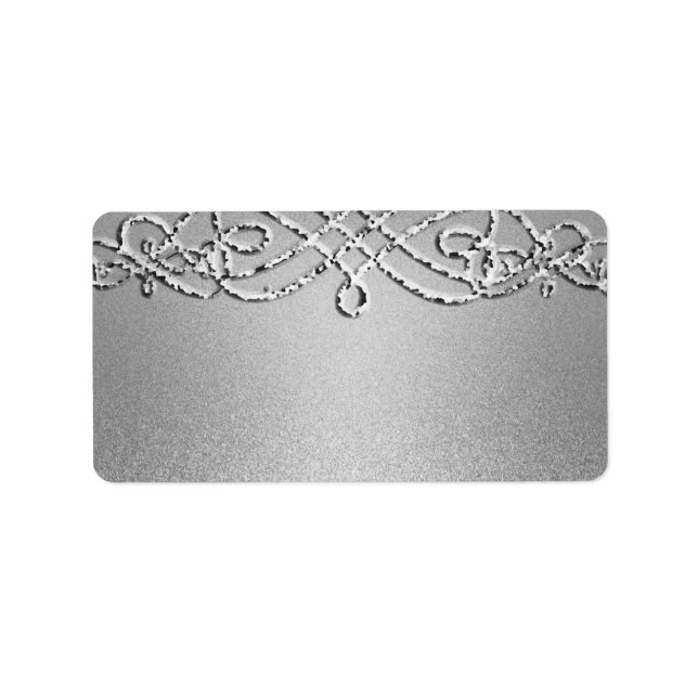 Silver Shimmer Glitter Template Background Label (Front)