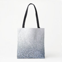 Silver Shimmer Glitter Tote Bag