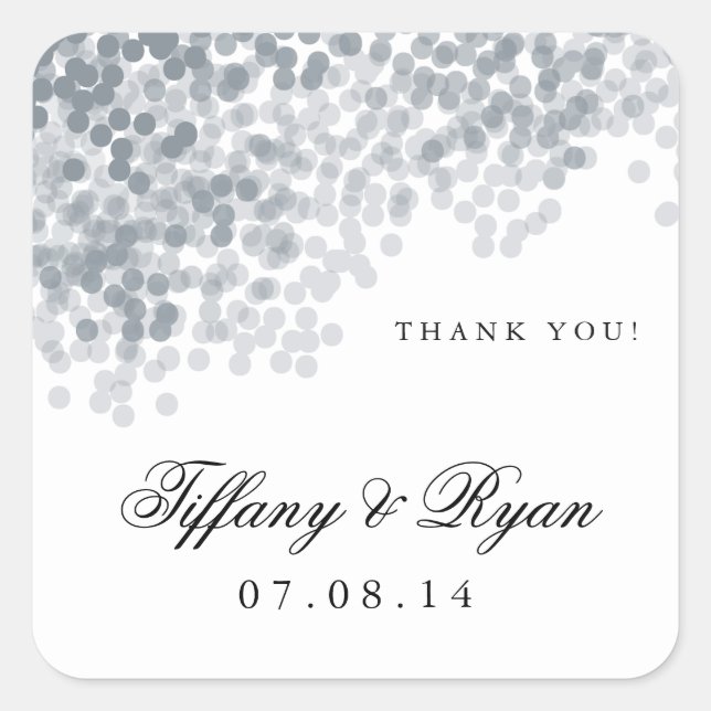 Silver Shimmer Light Shower Favour Stickers (Front)