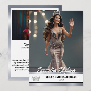 Silver Shine Pageant Platform Signature Card