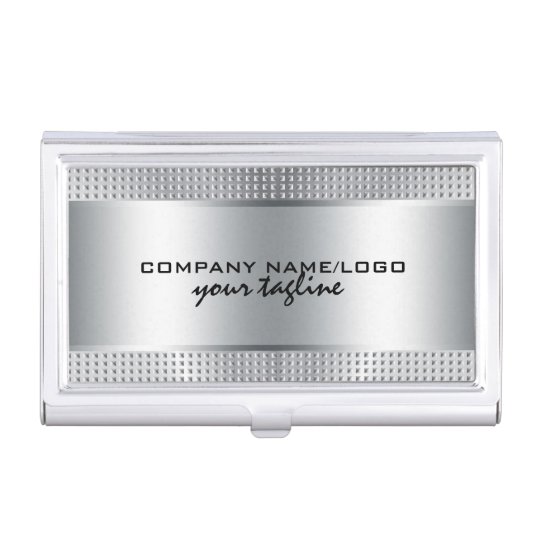 Silver Shiny Metallic Design-Stainless Steel Look Business Card Cases