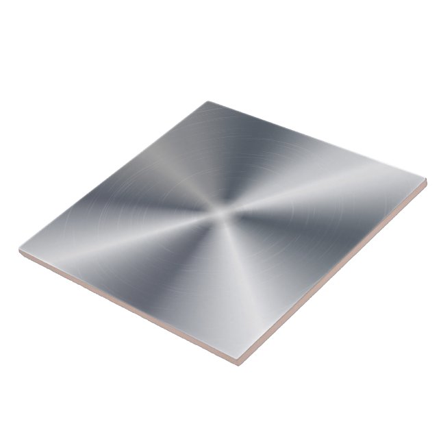 Silver Shiny Metallic Design Stainless Steel Look Tile (Side)