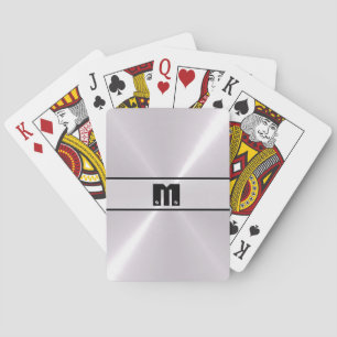 Silver Shiny Stainless Steel Metal 5 Playing Cards