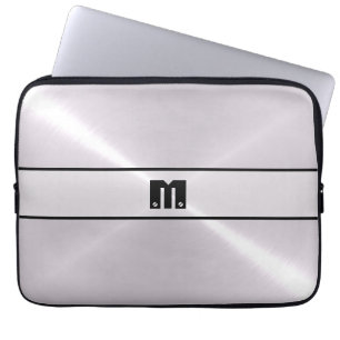 Silver Shiny Stainless Steel Metal Laptop Sleeve