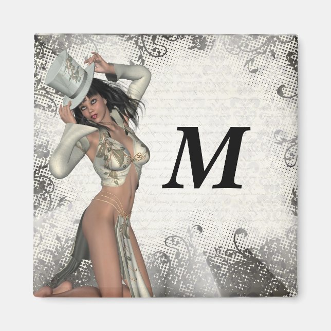 Silver showgirl magnet (Front)