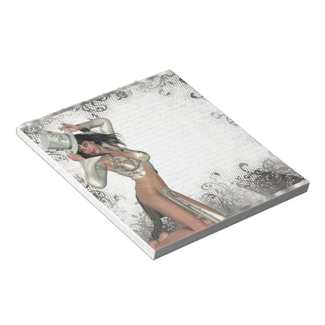 Silver showgirl notepad (Angled)