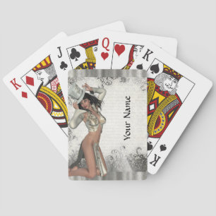 Silver showgirl playing cards