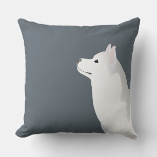 Silver Siberian Husky Basic Breed Customisable Cushion