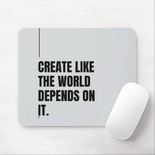 Silver Silk, Black Typography Artists Powerful Mouse Mat
