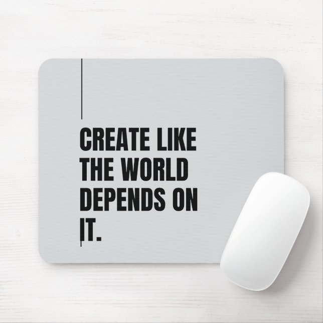 Silver Silk, Black Typography Artists Powerful  Mouse Mat (With Mouse)