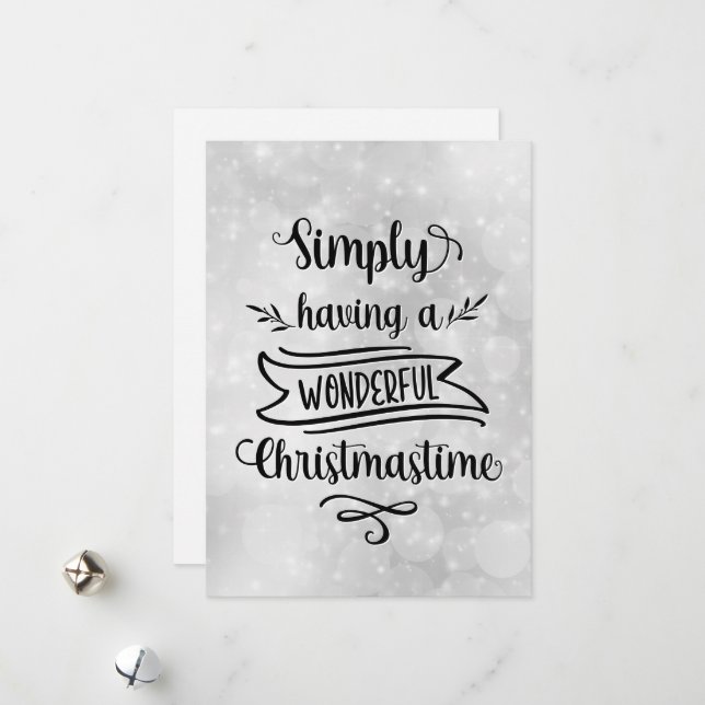 Silver Simply having a wonderful Christmastime Holiday Card (Front/Back In Situ)