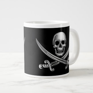 Silver Skull and Crossed Swords Large Coffee Mug