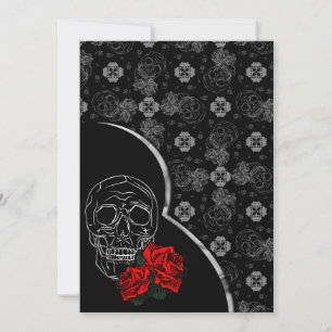 Silver Skull and Roses Modern Gothic Wedding