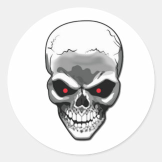 Silver Skull Classic Round Sticker