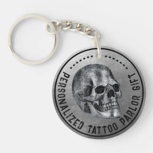    Silver Skull Cool Gothic Fidelity Tattoo Parlou Key Ring