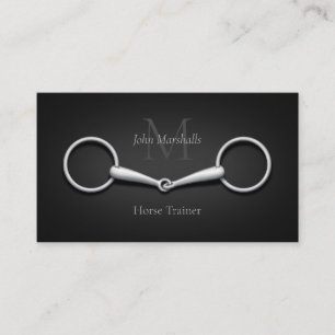 Silver Snaffle Bit Elegant Monogrammed Equestrian  Business Card