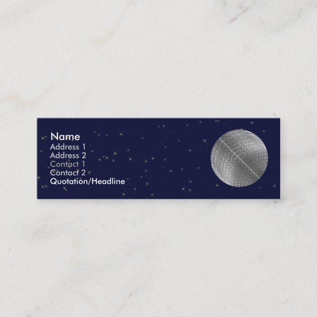 Silver Snow Moon Mini Business Card (Front)