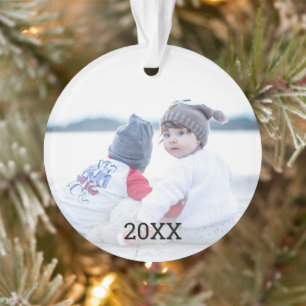 Silver Snowflake 2 Sided Christmas Photo Ornament
