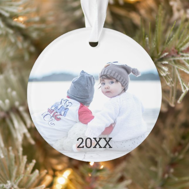 Silver Snowflake 2 Sided Christmas Photo Ornament (Tree)