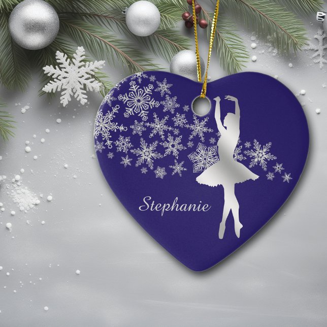 Silver Snowflake Ballerina Blue Ceramic Tree Decoration (Creator Uploaded)