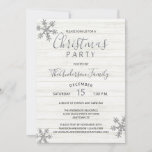 Silver Snowflake Chic Modern Christmas Party<br><div class="desc">Design your own Christmas party invitations with this chic modern silver snowflake invite template. A mix of fonts in black and silvery grey lends a fresh feel to these holiday party invites and the text is easy to customise. "Christmas" and your name are in a stylised handwritten font in soft...</div>