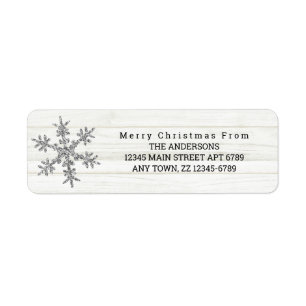 Silver Snowflake Chic Rustic Wood Holiday