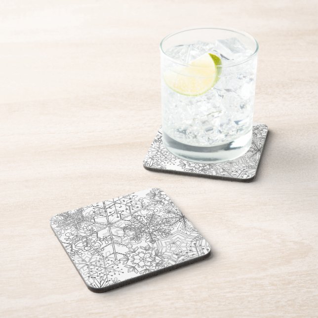 Silver Snowflake Coasters - Set of 6 (Right Side)