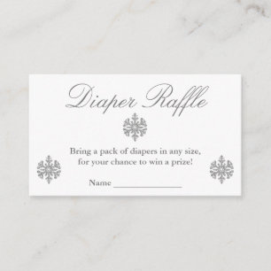 Silver Snowflake Diaper Raffle Card