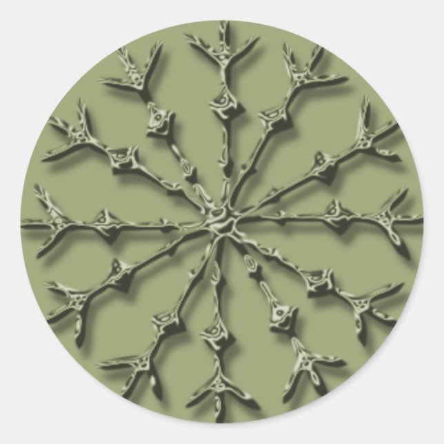 Silver Snowflake Holiday Card Stickers (Front)